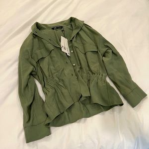 Zara Green Cargo Jacket